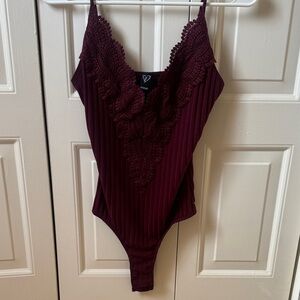 Windsor Deep Burgundy Lace Bodysuit